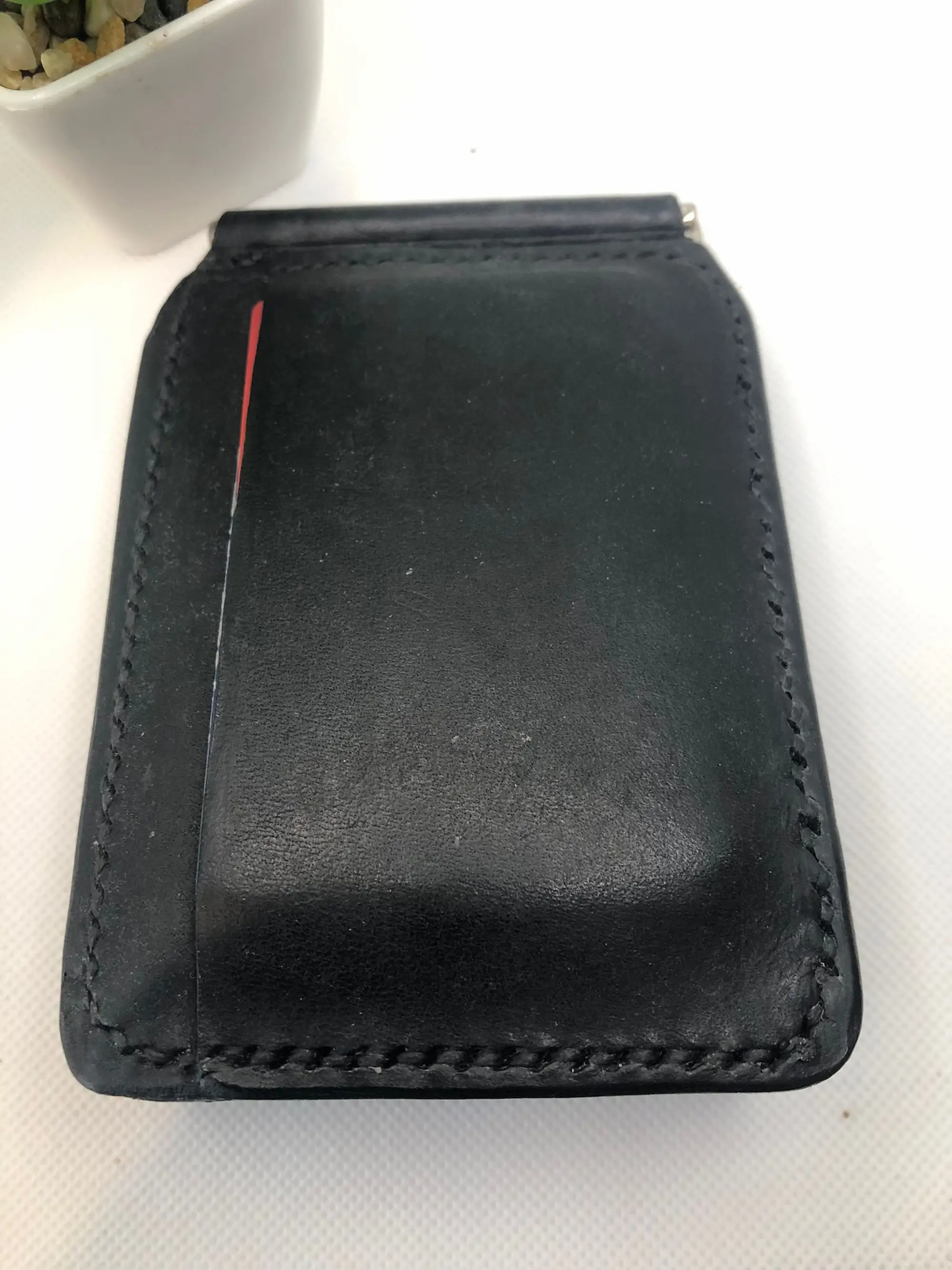 Handmade leather wallet UK Badalassi Carlo black