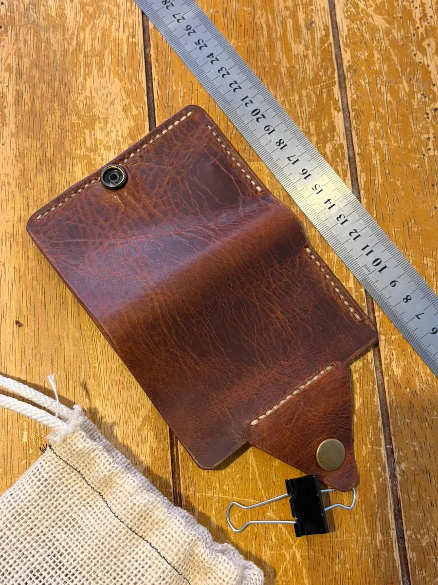 Handmade leather wallet UK Badalassi Carlo brown