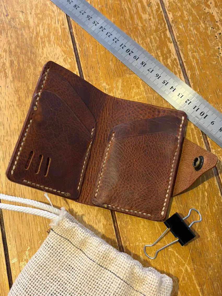 Handmade leather wallet UK Badalassi Carlo brown