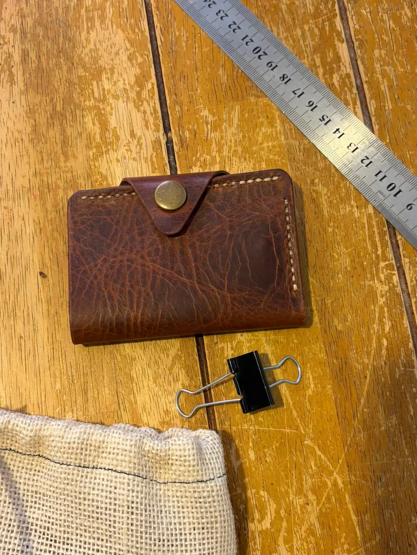 Handmade leather wallet UK Badalassi Carlo brown