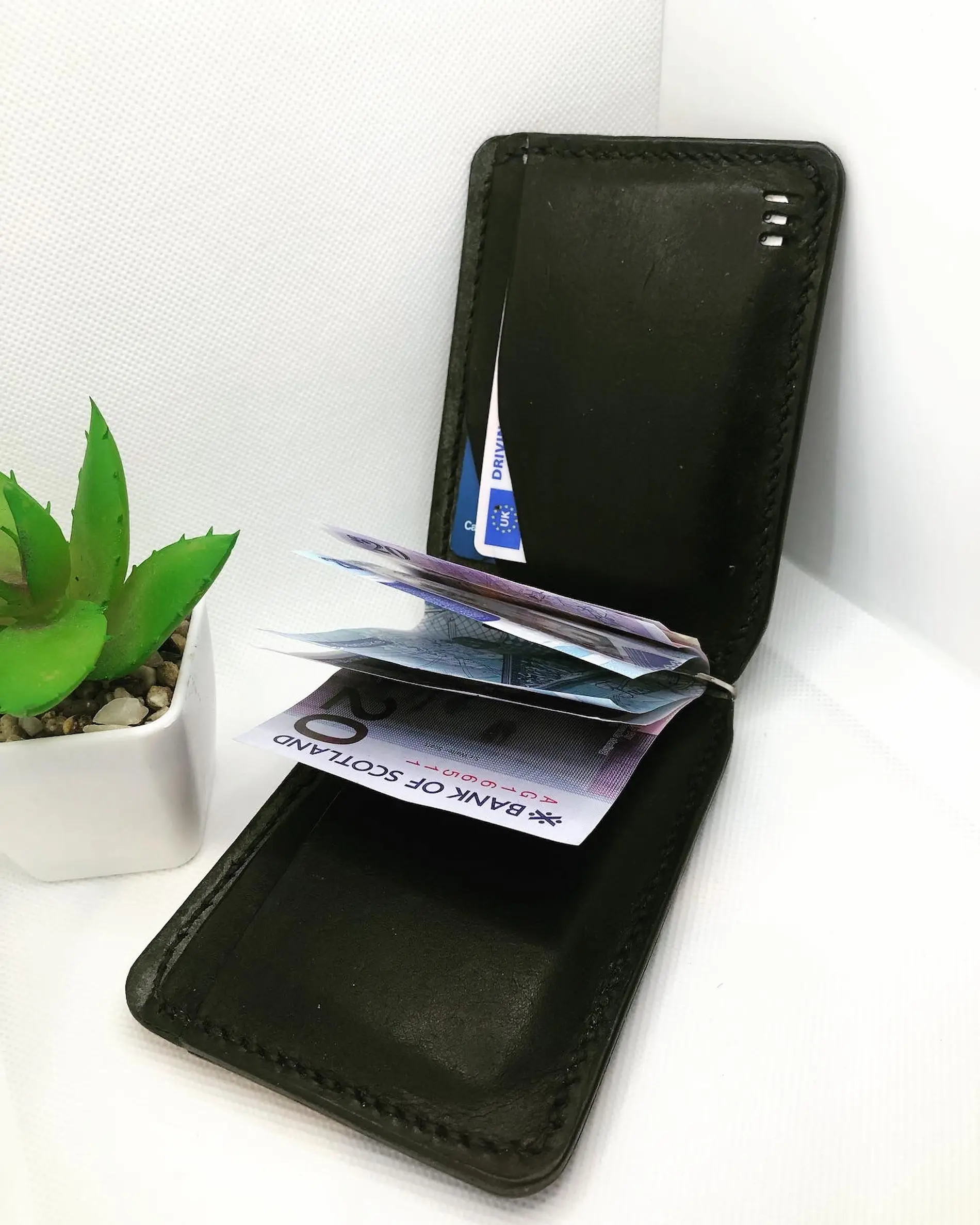 Handmade leather wallet UK Badalassi Carlo black