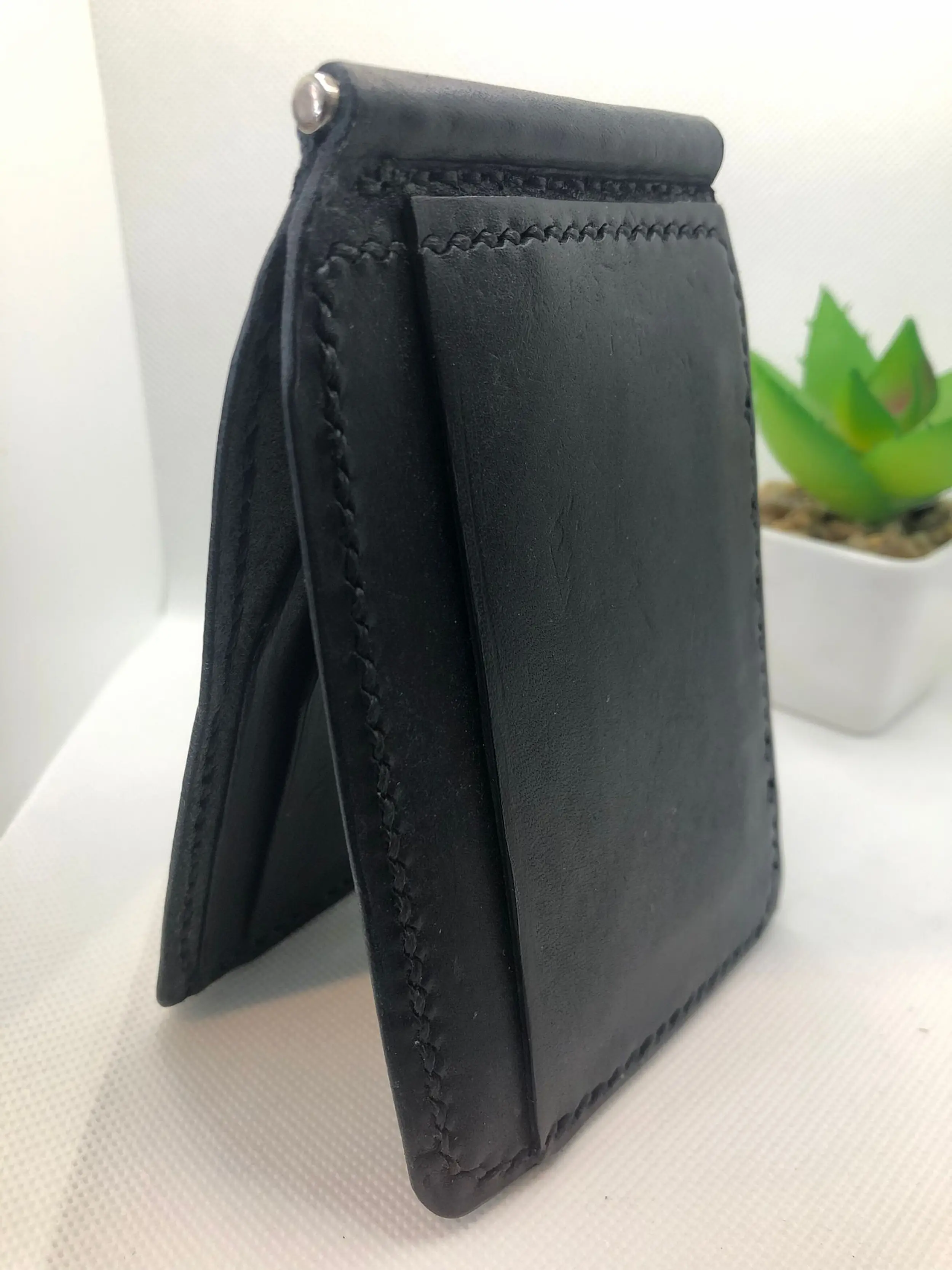 Handmade leather wallet UK Badalassi Carlo black