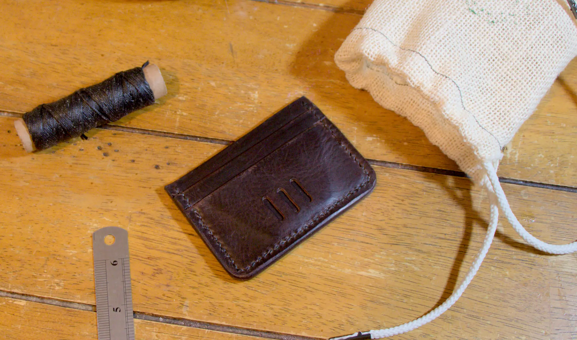 Handmade leather wallet UK Badalassi Carlo brown